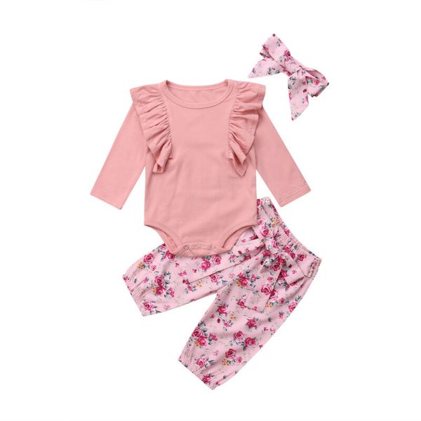 newborn baby girl floral outfits clothes long sleeve romper +pants headband set 0-24m, White
newborn baby girl floral outfits clothes long sleeve romper +pants headband set 0-24m, White