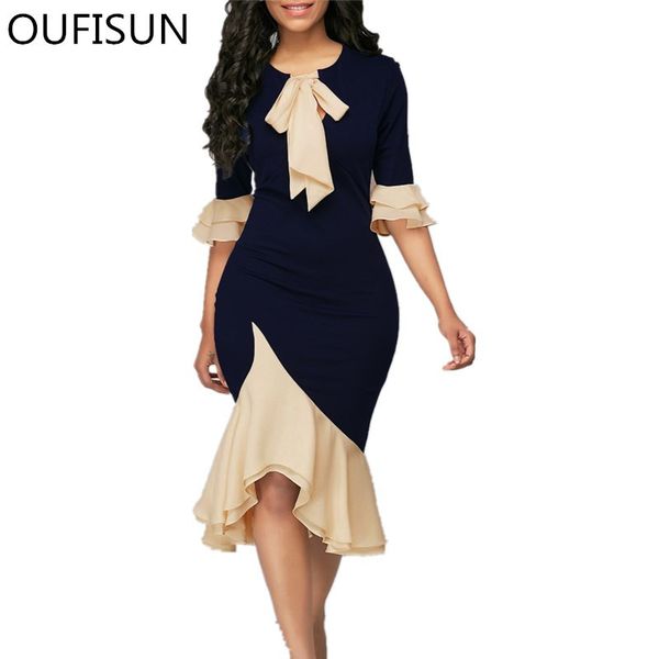 fall o-neck tie bow half sleep irregular dress elegant women's dress party women's club women's dress, Black;pink
fall o-neck tie bow half sleep irregular dress elegant women's dress party women's club women's dress, Black;pink
