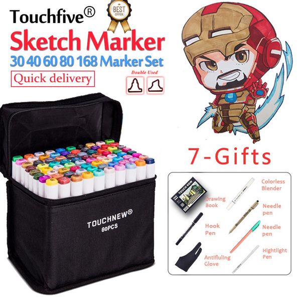 touchfive 30 40 60 80 168colors dual head marker pen set sketch markers brush pen for draw manga design art supplies
touchfive 30 40 60 80 168colors dual head marker pen set sketch markers brush pen for draw manga design art supplies