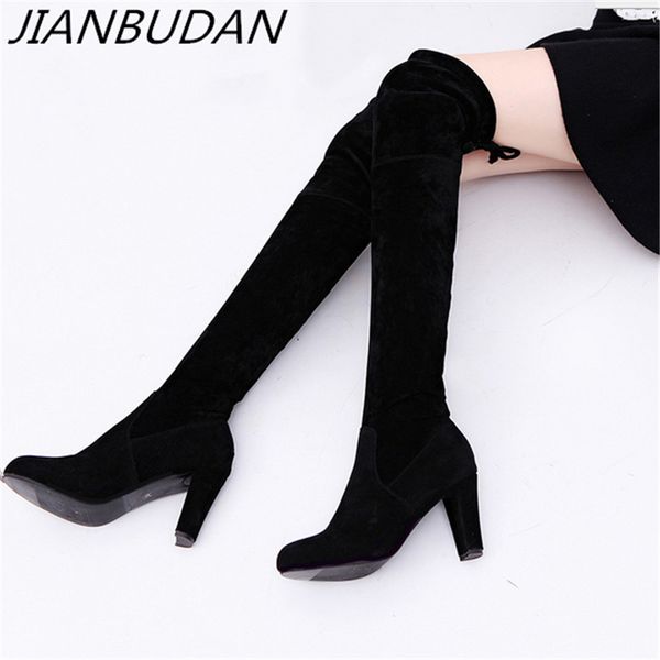 jianbudan womens imitation suede upper knee high heel boots stretch overknee high heels women's shoes over the knee boots, Black
jianbudan womens imitation suede upper knee high heel boots stretch overknee high heels women's shoes over the knee boots, Black