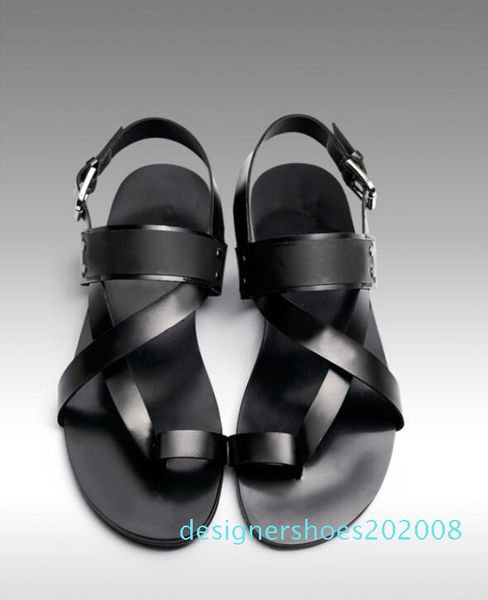 new clip toe fashion leather sandals authentic summer cut out men's leather roman sandals men's buckle strap shoes british men d08, Black
new clip toe fashion leather sandals authentic summer cut out men's leather roman sandals men's buckle strap shoes british men d08, Black