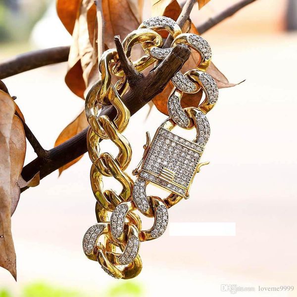 drop shipping 18mm full bling iced out mens curb cuban link bracelets pure copper micro cz clasp gold chain bangles, Black
drop shipping 18mm full bling iced out mens curb cuban link bracelets pure copper micro cz clasp gold chain bangles, Black