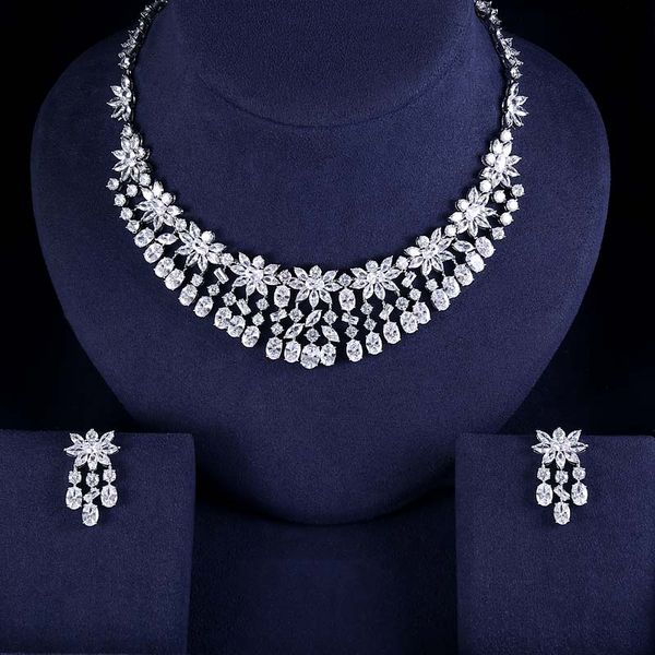 accking bridal cubic zirconia flower waterdrop earrings necklace sets wedding jewelry sets for brides, Silver
accking bridal cubic zirconia flower waterdrop earrings necklace sets wedding jewelry sets for brides, Silver