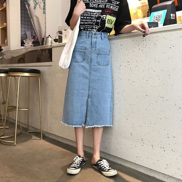 весна лето 2020 новый синий женщины джинсовая юбка винтаж высокая талия карманы a-line свободные повседневные джинсы юбка для женщин faldas, Black
весна лето 2020 новый синий женщины джинсовая юбка винтаж высокая талия карманы a-line свободные повседневные джинсы юбка для женщин faldas, Black