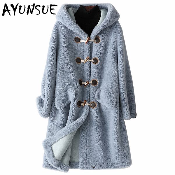 ayunsue 2019 new wool real fur coat for women clothes winter sheep jackets coats female long hooded suede lining overcoat 978001, Black
ayunsue 2019 new wool real fur coat for women clothes winter sheep jackets coats female long hooded suede lining overcoat 978001, Black