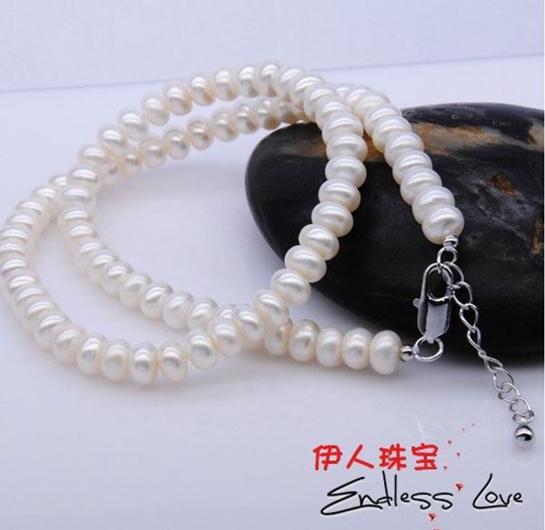 sale 7-8mm freshwater pearl necklace wedding/bridal/female/women's/girls'/lady's jewellery accessory+ing, Silver
sale 7-8mm freshwater pearl necklace wedding/bridal/female/women's/girls'/lady's jewellery accessory+ing, Silver