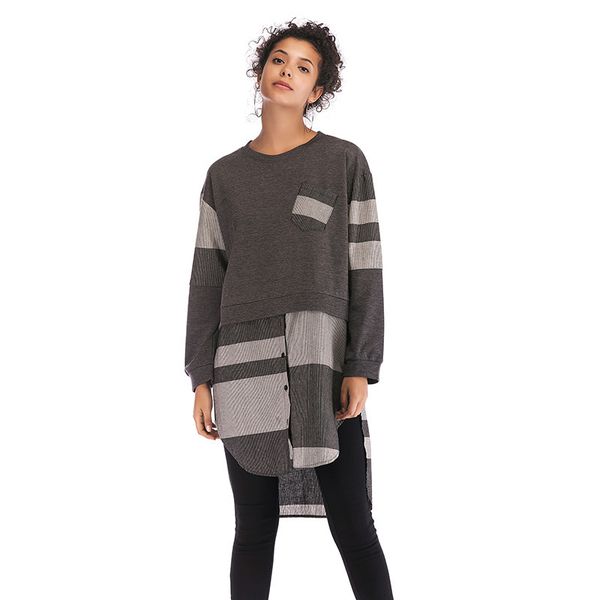 2019 europe and america cross border women's dress autumn and winter joint irregular long skirt contrast color crew neck loose-f, White;black
2019 europe and america cross border women's dress autumn and winter joint irregular long skirt contrast color crew neck loose-f, White;black