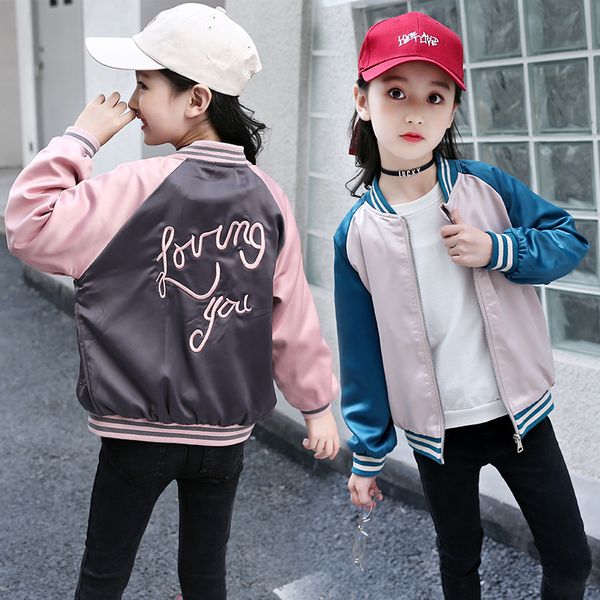 girl baseball jacket spring autumn children's embroidery bomber trench coats kids girl softshell outerwear clothes, Blue;gray
girl baseball jacket spring autumn children's embroidery bomber trench coats kids girl softshell outerwear clothes, Blue;gray