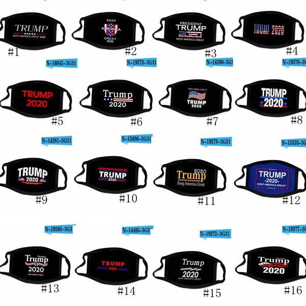 32style trump mask 2020 american election face masks us flag print washable mask silk reusable mask anti dust designer masks gga3512-4