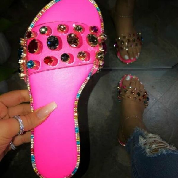 women slippers summer rivet slides open toe flat casual shoes bling female candy color flip flops beach diamond flat shoes, Black
women slippers summer rivet slides open toe flat casual shoes bling female candy color flip flops beach diamond flat shoes, Black
