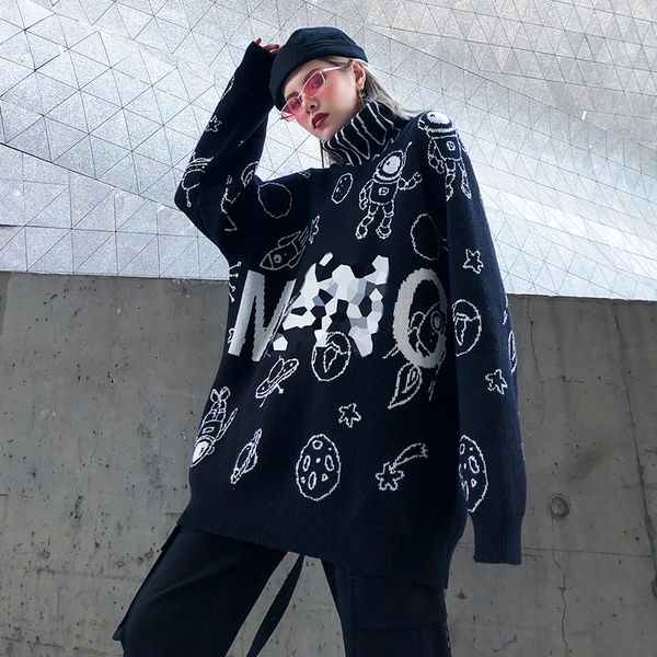 xuxi 2019 winter new high collar pullover sweater personality stretch printing letter large size jacket female knitting fz0285, Black
xuxi 2019 winter new high collar pullover sweater personality stretch printing letter large size jacket female knitting fz0285, Black
