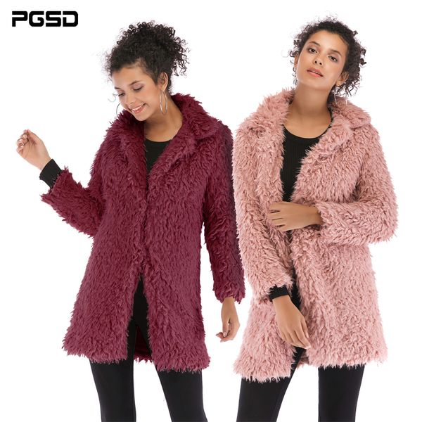 pgsd simple fashion pure colored women clothes winter mid-long turtleneck long sleeves thermal plush open stitch coat female, Black
pgsd simple fashion pure colored women clothes winter mid-long turtleneck long sleeves thermal plush open stitch coat female, Black