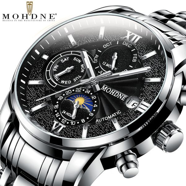 brand men's automatic mechanical watch multi-function business men wristwatch fashion personality carnival new man clock, Slivery;brown
brand men's automatic mechanical watch multi-function business men wristwatch fashion personality carnival new man clock, Slivery;brown