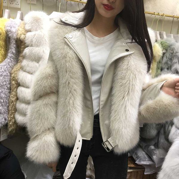 2020 winter new fashion fur grass jacket female stitching motorcycle model fur one women's parka overcoat, Black
2020 winter new fashion fur grass jacket female stitching motorcycle model fur one women's parka overcoat, Black