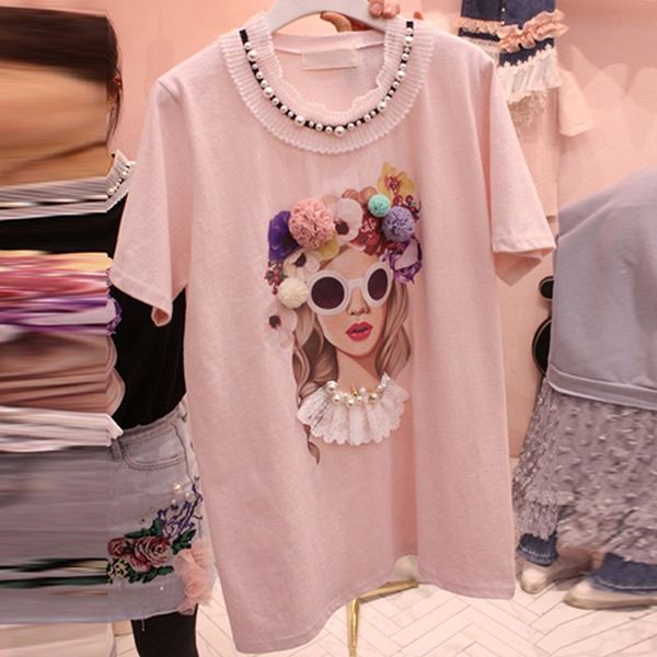kymakutu 2020 beading floral cartoon t shirt women tunic korea fashion summer ladies tees shirt loose wild female t-shirt, White
kymakutu 2020 beading floral cartoon t shirt women tunic korea fashion summer ladies tees shirt loose wild female t-shirt, White