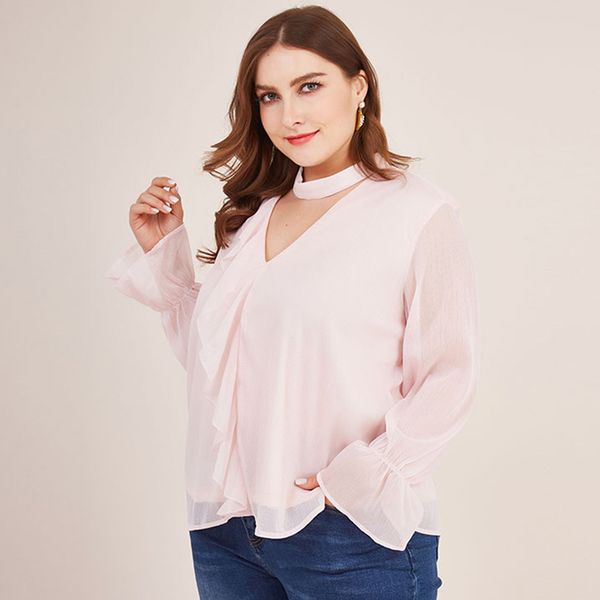siskakia women blouses long sleeve choker v-neck ruffles plus size sweet solid pink loose large size blouse spring 2020 new, White
siskakia women blouses long sleeve choker v-neck ruffles plus size sweet solid pink loose large size blouse spring 2020 new, White