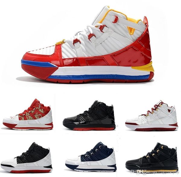 2019 new arrival zoom iii 3 mens basketball shoes white blue red black james 3s sports sneakers, White;red
2019 new arrival zoom iii 3 mens basketball shoes white blue red black james 3s sports sneakers, White;red