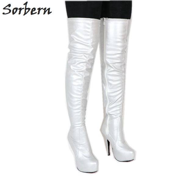 silver matt platform women boots mid thigh high ladies boot shoes stilettos high heels custom wide boot shaft length new, Black
silver matt platform women boots mid thigh high ladies boot shoes stilettos high heels custom wide boot shaft length new, Black