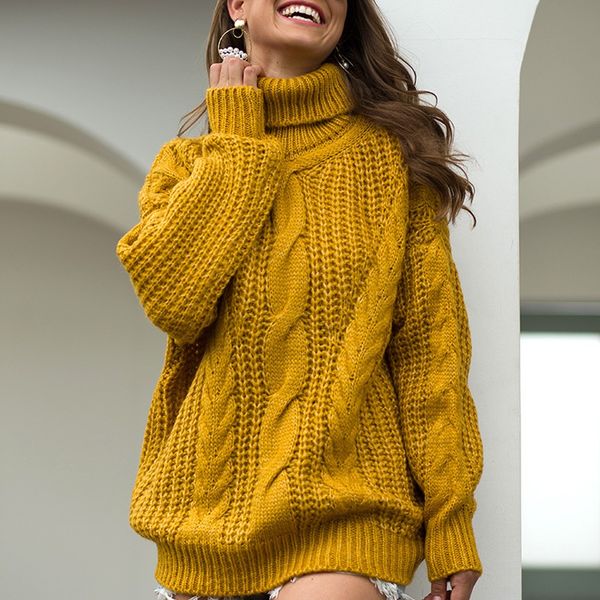 women's knitted jacket casual turtleneck maglione long sleeve solid knitted sweater loose sweters women invierno 2019 l826, White;black
women's knitted jacket casual turtleneck maglione long sleeve solid knitted sweater loose sweters women invierno 2019 l826, White;black