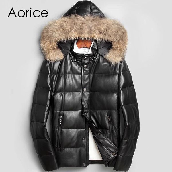 aorice mt820 2020 men new fashion sheep leather jackets feather down with raccoon fur collar fall winter casual outwear, Black;brown
aorice mt820 2020 men new fashion sheep leather jackets feather down with raccoon fur collar fall winter casual outwear, Black;brown