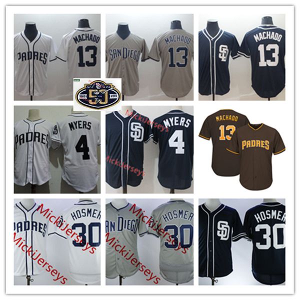 Mens #13 Manny Machado SAN DIEGO jersey stitched white gray Navy #30 Eric Hosmer #4 Wil Myers 50TH PATCH Jersey S-3XL
Mens #13 Manny Machado SAN DIEGO jersey stitched white gray Navy #30 Eric Hosmer #4 Wil Myers 50TH PATCH Jersey S-3XL