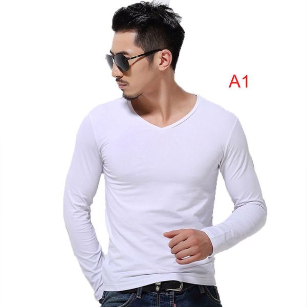 new autumn men's long-sleeved t-shirt korean version of the solid color v-neck bottoming shirt youth physical fitness service, White;black
new autumn men's long-sleeved t-shirt korean version of the solid color v-neck bottoming shirt youth physical fitness service, White;black