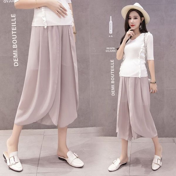 2020 new summer pregnant women fashion elastic waist loose wide leg pants maternity split chiffon belly trousers h120, White
2020 new summer pregnant women fashion elastic waist loose wide leg pants maternity split chiffon belly trousers h120, White