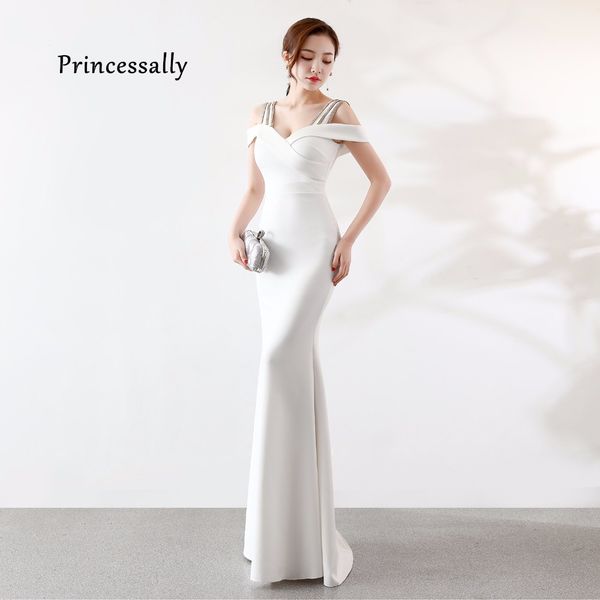 new mermaid white evening gowns long satin wide straps crystal formal bridal banquet party prom gown 2019 longo vestido de festa, White;black
new mermaid white evening gowns long satin wide straps crystal formal bridal banquet party prom gown 2019 longo vestido de festa, White;black