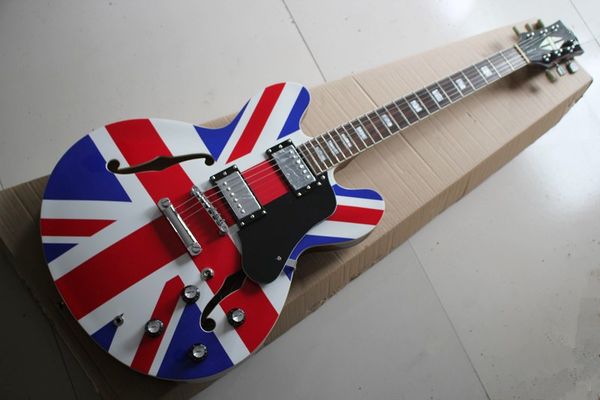 custom 335 electric guitar with semi-hollow body,maple neck,rosewood freboard,blue guitar,lp pickups,white\red pattern
custom 335 electric guitar with semi-hollow body,maple neck,rosewood freboard,blue guitar,lp pickups,white\red pattern
