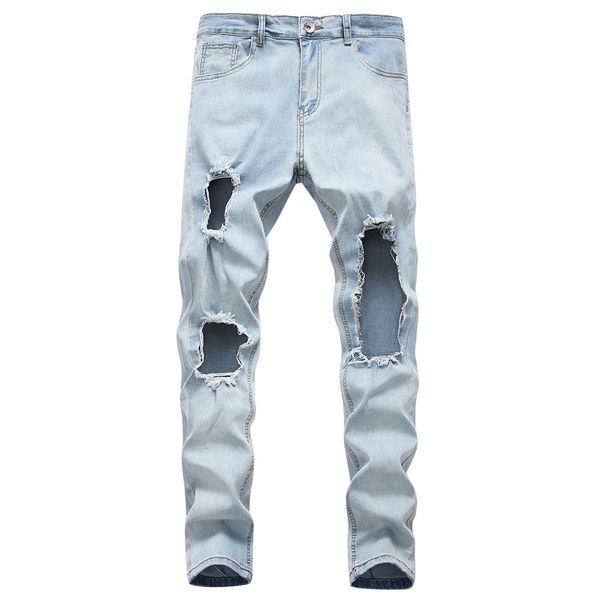streetwear men's jeans vintage blue gray color skinny destroyed ripped jeans broken punk pants homme hip hop 8m35
streetwear men's jeans vintage blue gray color skinny destroyed ripped jeans broken punk pants homme hip hop 8m35