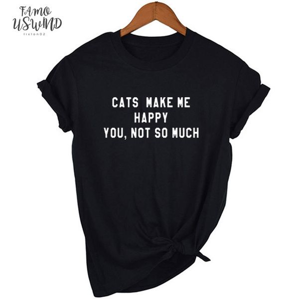 cats make me happy,you not so much letters women tshirt summer t shirt for lady yong girl tee cat lover, White
cats make me happy,you not so much letters women tshirt summer t shirt for lady yong girl tee cat lover, White