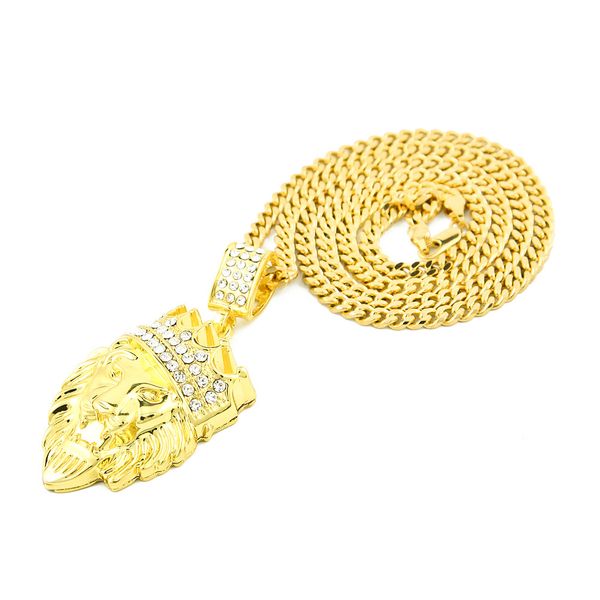 new arrival hip hop crown lion crystal pendant necklace long cuba chain statement jewelry for male lion necklace, Silver
new arrival hip hop crown lion crystal pendant necklace long cuba chain statement jewelry for male lion necklace, Silver