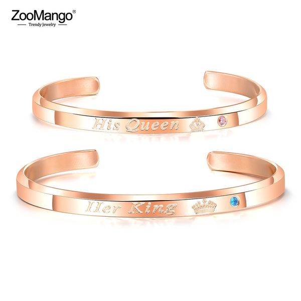 zoomango her king/his queen infinity love couple stainless steel open bangle bracelet fashion lover's cz crown bracelet zogh931r, Black
zoomango her king/his queen infinity love couple stainless steel open bangle bracelet fashion lover's cz crown bracelet zogh931r, Black
