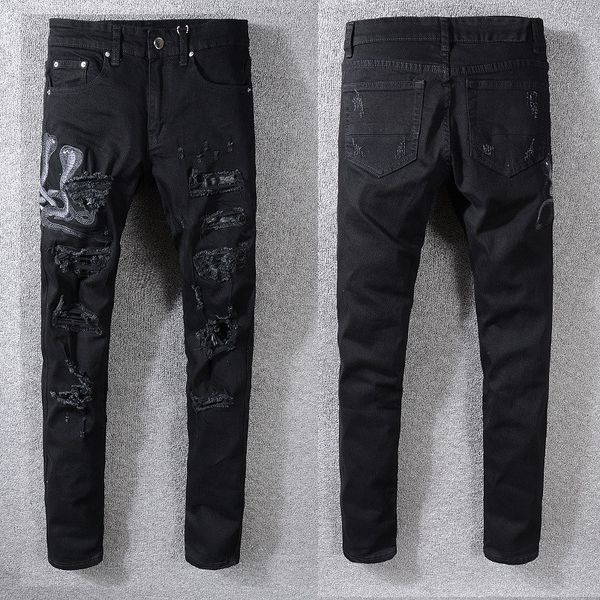 2020 new fashion brand men's embroidery with a snake design casual black slim simple summer lightweight jeans denim jeans pants trouser, Blue
2020 new fashion brand men's embroidery with a snake design casual black slim simple summer lightweight jeans denim jeans pants trouser, Blue