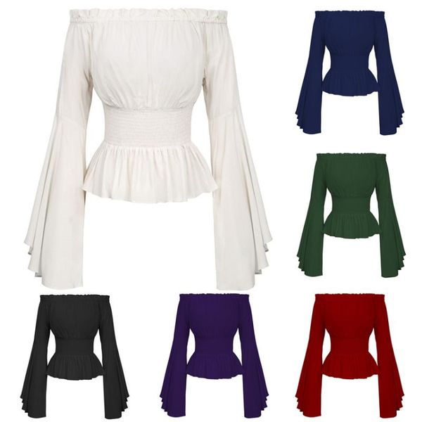 6colors women medieval renaissance shirt vintage off shoulder victorian princess blouse retro party halloween high waist, Silver
6colors women medieval renaissance shirt vintage off shoulder victorian princess blouse retro party halloween high waist, Silver