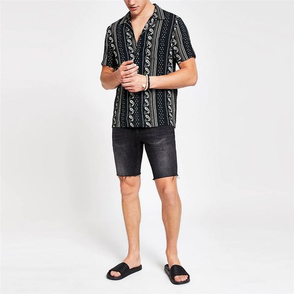 retro print men casual shirt lapel neck ethnic style short sleeve loose streetwear tropical hawaiian shirt men clothing, White;black
retro print men casual shirt lapel neck ethnic style short sleeve loose streetwear tropical hawaiian shirt men clothing, White;black