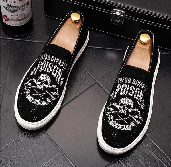 fashion rhinestone skull men's casual leather shoes velvet men loafers flat moccasins smoking shoes flats driving, Black
fashion rhinestone skull men's casual leather shoes velvet men loafers flat moccasins smoking shoes flats driving, Black