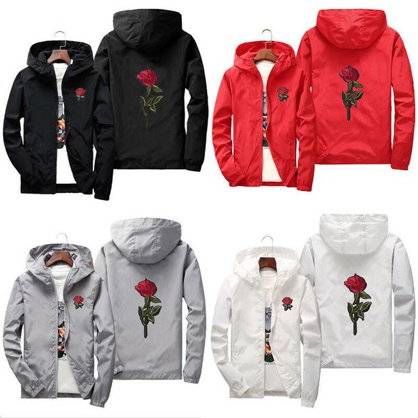 men women rose embroidered hooded hoodie coat jacket casual windbreaker jacket outdoor sport running coat lovers clothing, Black;brown
men women rose embroidered hooded hoodie coat jacket casual windbreaker jacket outdoor sport running coat lovers clothing, Black;brown