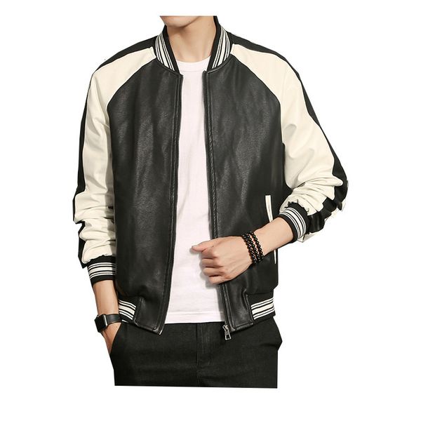 men's jackets autumn men pu leather stand collar casual long sleeve jacket spliced coat legible, Black;brown
men's jackets autumn men pu leather stand collar casual long sleeve jacket spliced coat legible, Black;brown