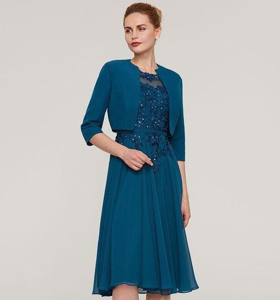 custom made knee-length chiffon bride dress with jacket scoop neck appliqued beading pleated formal mother evening gowns, Black;red
custom made knee-length chiffon bride dress with jacket scoop neck appliqued beading pleated formal mother evening gowns, Black;red