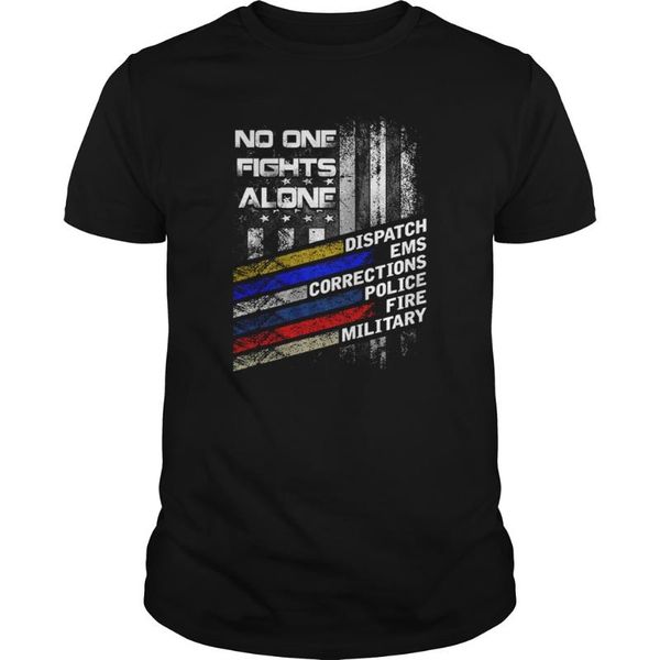 no one fights alone - dispatch ems corrections t shirt, White;black
no one fights alone - dispatch ems corrections t shirt, White;black