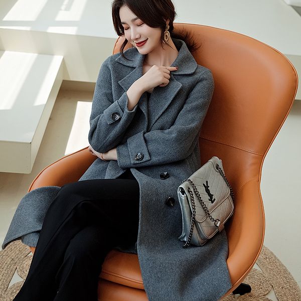 smpevrg autumn new style women coat woolen double-sided fabric coats women loose turn-down collar overcoat windbreaker outwear, Black
smpevrg autumn new style women coat woolen double-sided fabric coats women loose turn-down collar overcoat windbreaker outwear, Black
