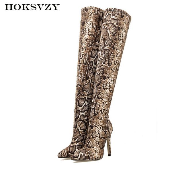hoksvzy women knee high high-heeled boots knee snake pattern pointed nightclub pointed large-size women's shoes zl-666-2, Black
hoksvzy women knee high high-heeled boots knee snake pattern pointed nightclub pointed large-size women's shoes zl-666-2, Black