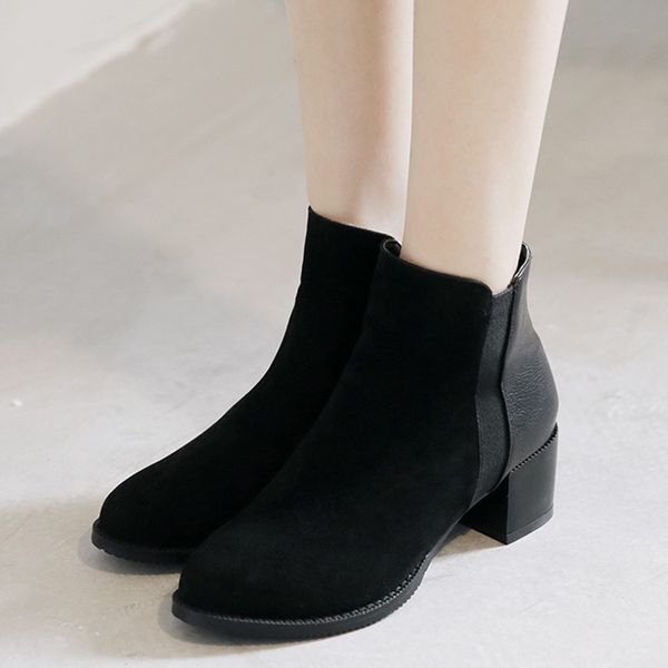 european style contracted tide girl boots woman british style elegant thick heel suede boots new high-heeled shoes, Black
european style contracted tide girl boots woman british style elegant thick heel suede boots new high-heeled shoes, Black