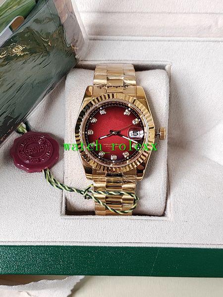 new style luxury red dial diamond dial mens 116238 automatic fashion 36 mm women men's watch wristwatch yellow gold folding mechanical, Slivery;brown
new style luxury red dial diamond dial mens 116238 automatic fashion 36 mm women men's watch wristwatch yellow gold folding mechanical, Slivery;brown