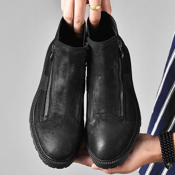 2019 new autumn and winter men's ankle boots men's double zipper side casual boots quality short plush business shoes, Black
2019 new autumn and winter men's ankle boots men's double zipper side casual boots quality short plush business shoes, Black