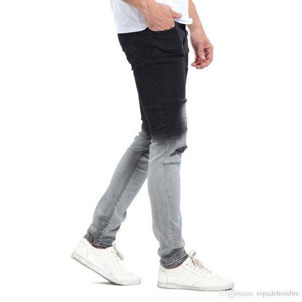 gradatient color jeans mens stylish designer black white color patchwork washed pencil pants jeans, Blue
gradatient color jeans mens stylish designer black white color patchwork washed pencil pants jeans, Blue