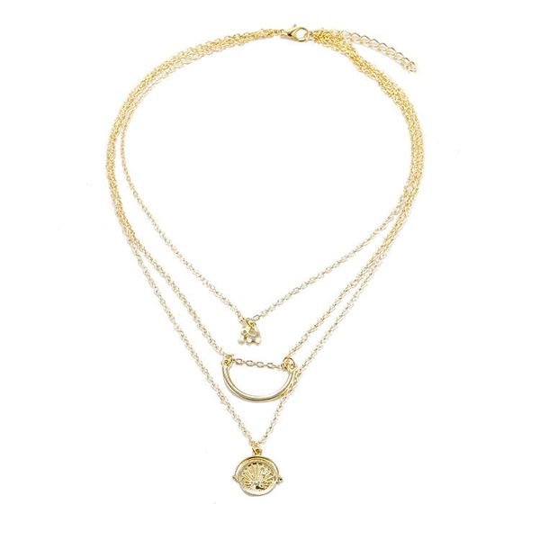 european and american style bohemian fashion personality elephant crescent planet multi-layer necklace, Silver
european and american style bohemian fashion personality elephant crescent planet multi-layer necklace, Silver