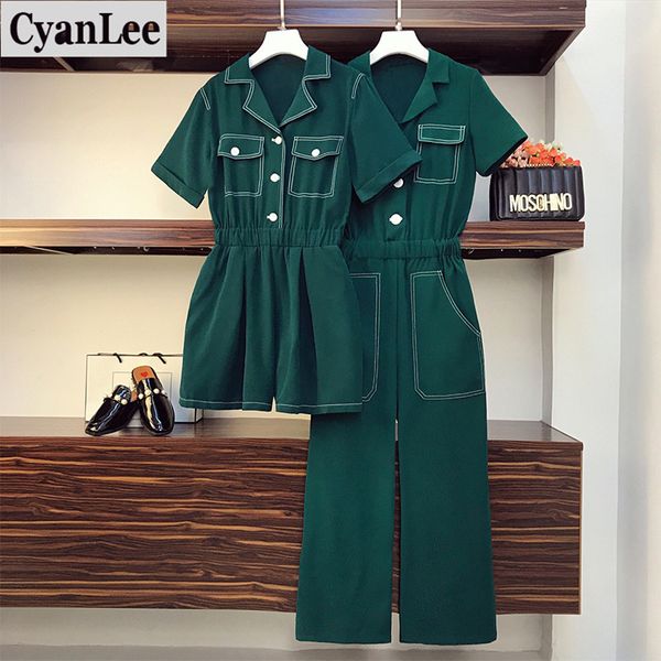 cyanlee plus size 2020 summer women casual rompers turn-down collar button solid green fashion loose safari style jumpsuits, Black;white
cyanlee plus size 2020 summer women casual rompers turn-down collar button solid green fashion loose safari style jumpsuits, Black;white