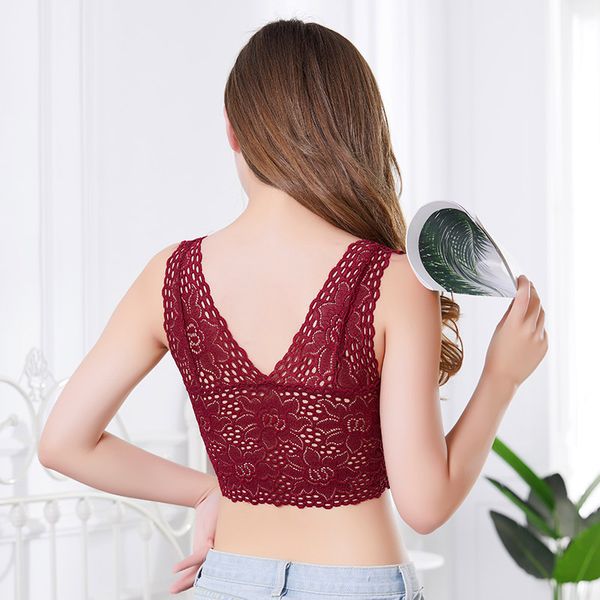 fashion women flower tank bra deep v-neck lace floral solid color bralette crochet vest crop hollow lace hem bra, Black;white
fashion women flower tank bra deep v-neck lace floral solid color bralette crochet vest crop hollow lace hem bra, Black;white
